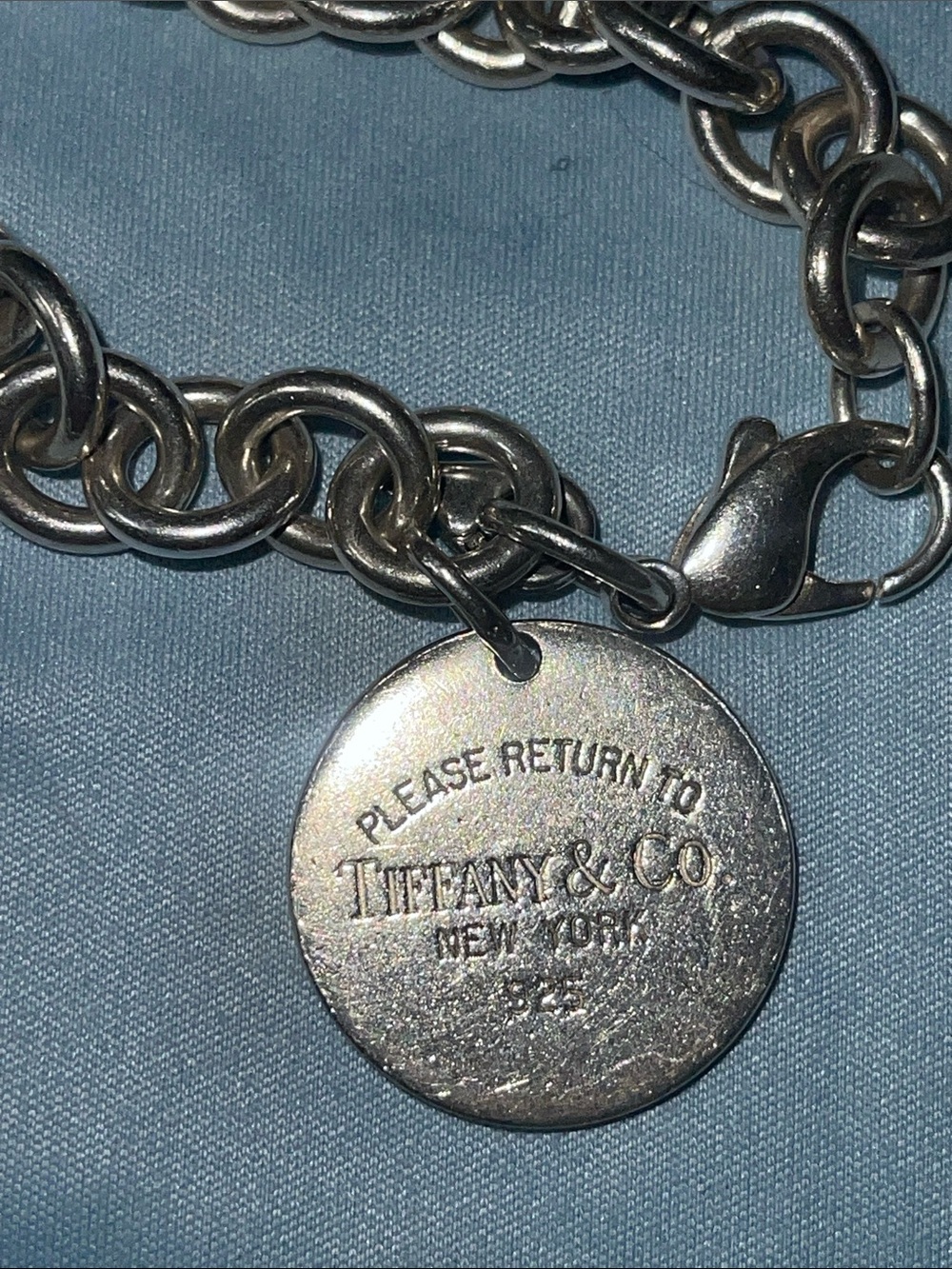 Tiffany & Co. Silver Round Tag Link Bracelet - Picture 3 of 4